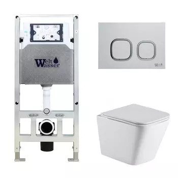 Комплект Weltwasser 10000006878 унитаз Gelbach 004 MT-WT + инсталляция + кнопка Amberg RD-WT