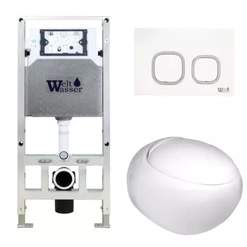 Комплект Weltwasser 10000006890 унитаз Jeckenbach 004 GL-WT + инсталляция + кнопка Amberg RD-WT