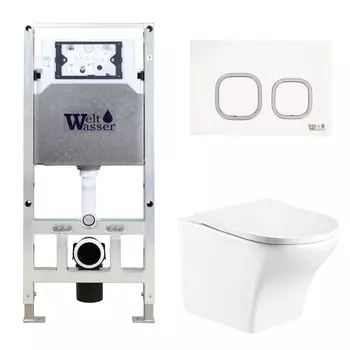 Комплект Weltwasser 10000006918 унитаз Odenbach 004 GL-WT + инсталляция + кнопка Amberg RD-WT