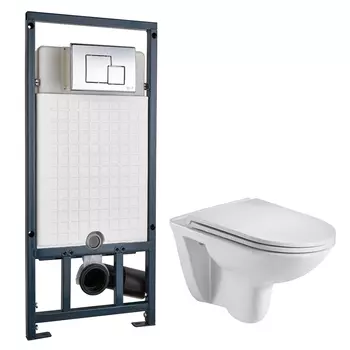 Комплект Weltwasser 10000006951 унитаз Baarbach 004 GL-WT + инсталляция + кнопка MAR 507 SE