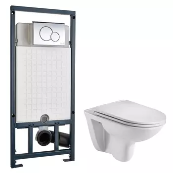 Комплект Weltwasser 10000006952 унитаз Baarbach 004 GL-WT + инсталляция + кнопка MAR 507 RD