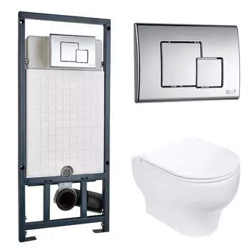 Комплект Weltwasser 10000006953 унитаз Erlenbach 004 GL-WT + инсталляция + кнопка MAR 507 SE