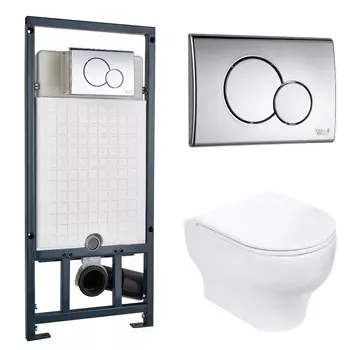 Комплект Weltwasser 10000006954 унитаз Erlenbach 004 GL-WT + инсталляция + кнопка MAR 507 RD