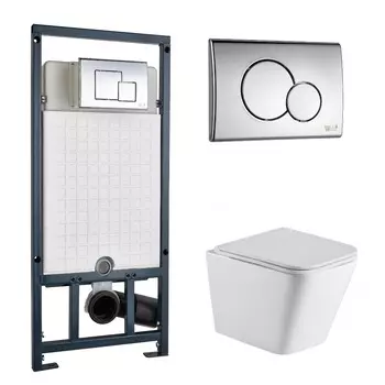 Комплект Weltwasser 10000006956 унитаз Gelbach 004 MT-WT + инсталляция + кнопка MAR 507 RD