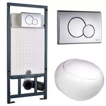 Комплект Weltwasser 10000006968 унитаз Jeckenbach 004 GL-WT + инсталляция + кнопка MAR 507 RD