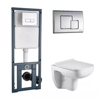 Комплект Weltwasser 10000006969 унитаз Kehlbach 004 GL-WT + инсталляция + кнопка MAR 507 SE