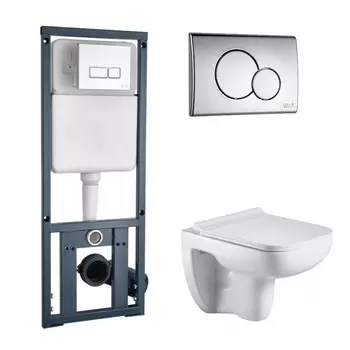 Комплект Weltwasser 10000006970 унитаз Kehlbach 004 GL-WT + инсталляция + кнопка MAR 507 RD