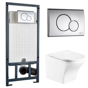 Комплект Weltwasser 10000006982 унитаз Odenbach 004 GL-WT + инсталляция + кнопка MAR 507 RD