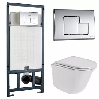 Комплект Weltwasser 10000006993 унитаз Telbach 004 GL-WT + инсталляция + кнопка MAR 507 SE