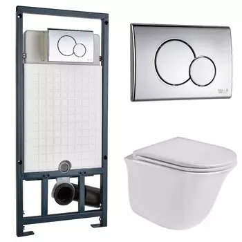 Комплект Weltwasser 10000006994 унитаз Telbach 004 GL-WT + инсталляция + кнопка MAR 507 RD