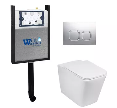 Комплект WeltWasser 10000011781 унитаз SK Gelbach 002 GL-WT + инсталляция AMBERG 404 + кнопка Amberg RD-CR