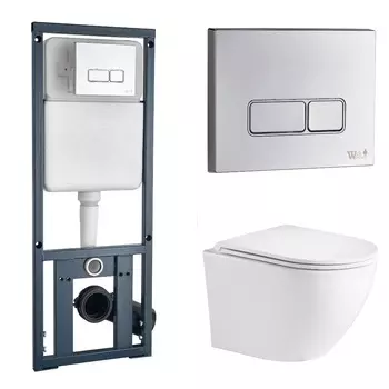 Комплект Weltwasser унитаз Merzbach 043 MT-WT + инсталляция Marberg 410 + кнопка MAR 410 SE