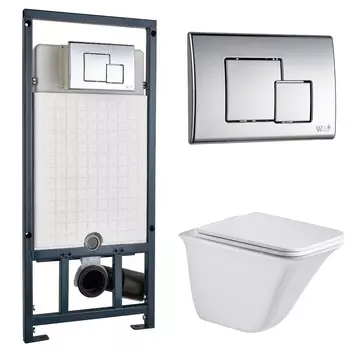 Комплект Weltwasser унитаз Rotbach 004 GL-WT + инсталляция Marberg 507 + кнопка MAR 507 SE