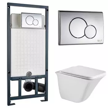 Комплект Weltwasser унитаз Rotbach 004 GL-WT + инсталляция Marberg 507 + кнопка MAR 507 RD