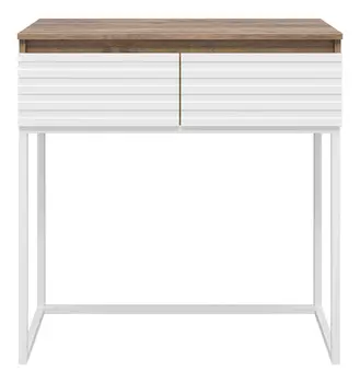 Консоль Brevita Dakota 80 на металлокаркасе, дуб галифакс олово/белый