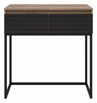 Консоль Brevita Dakota 80 на металлокаркасе, дуб галифакс олово/черный кварц