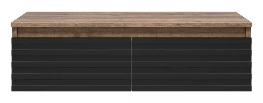 Консоль Brevita Dakota 80 подвесная, дуб галифакс олово/черный кварц