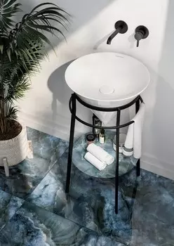 Консоль с раковиной Kerama Marazzi Cono 44 черная матовая (белая раковина)