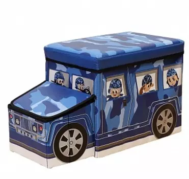 Коробка для игрушек Blonder Home Jeep Blue BJP/88, синяя