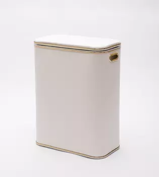 Корзина для белья Geralis KHWG-B белая, кант золото, стандартная