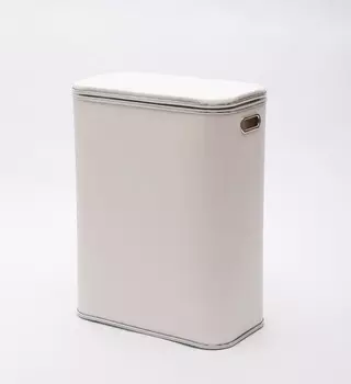 Корзина для белья Geralis KHWH-B белая, кант хром, стандартная