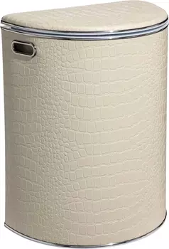 Корзина для белья Geralis KLH-O, бежевая/хром