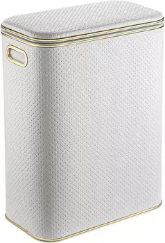 Корзина для белья Geralis PWG-B белая, золото, стандартная