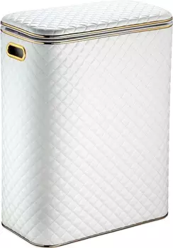 Корзина для белья Geralis SWG-B, белая/золото