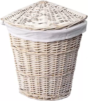 Корзина для белья WasserKRAFT Vils WB-560-M белая, средняя, угловая