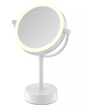 Косметическое зеркало Java S-M221W настольное с подсветкой, двухстороннее белое
