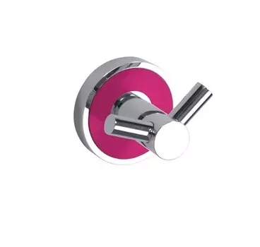 Крючок Bemeta Trend-I 104106038f двойной, хром/розовый