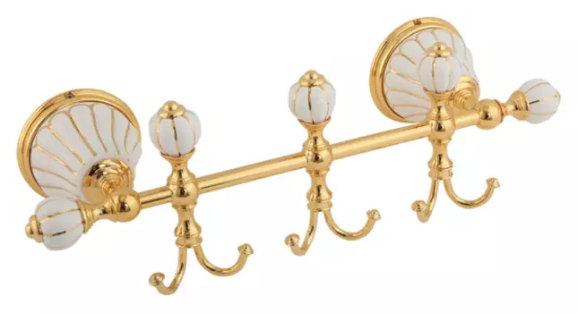 Крючок Migliore Olivia 17525 на планке, золото с декором