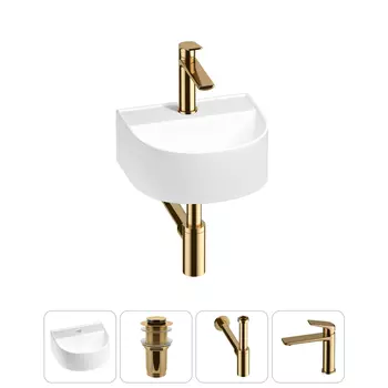 Маленькая раковина в туалет Wellsee WC Area 20212119R в наборе 4 в 1