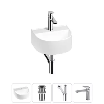 Маленькая раковина в туалет Wellsee WC Area 20212117R в наборе 4 в 1