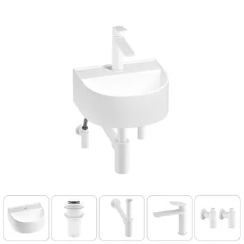Маленькая раковина в туалет Wellsee WC Area 20212124R в наборе 5 в 1