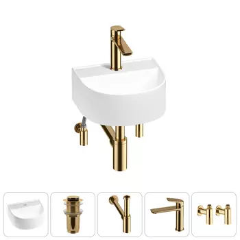 Маленькая раковина в туалет Wellsee WC Area 20212123R в наборе 5 в 1
