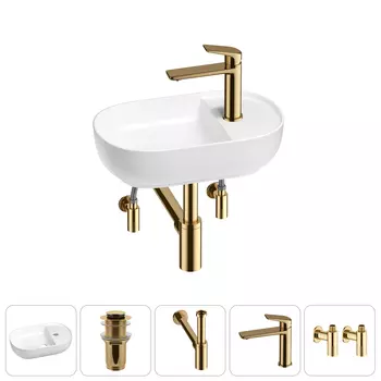 Маленькая раковина в туалет Wellsee WC Area 20212107R в наборе 5 в 1