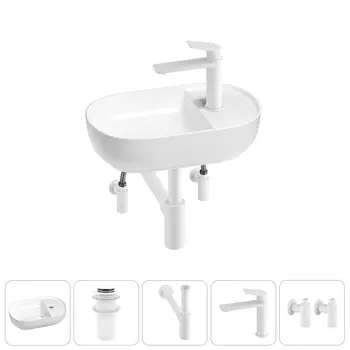 Маленькая раковина в туалет Wellsee WC Area 20212108R в наборе 5 в 1