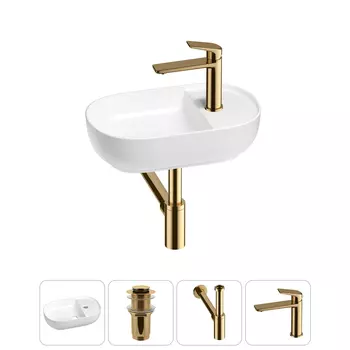 Маленькая раковина в туалет Wellsee WC Area 20212103R в наборе 4 в 1