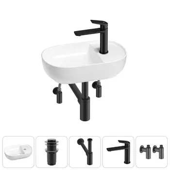 Маленькая раковина в туалет Wellsee WC Area 20212106R в наборе 5 в 1