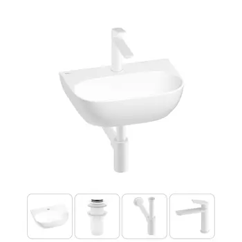 Маленькая раковина в туалет Wellsee WC Area 20212196R в наборе 4 в 1