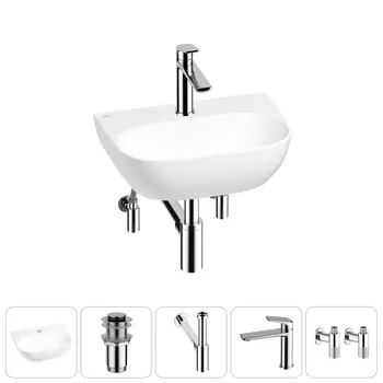 Маленькая раковина в туалет Wellsee WC Area 20212197R в наборе 5 в 1