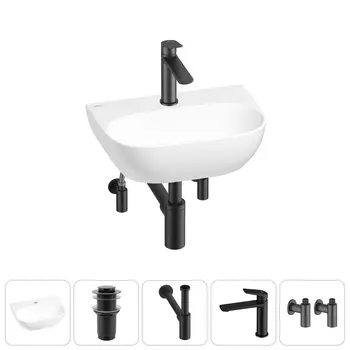 Маленькая раковина в туалет Wellsee WC Area 20212198R в наборе 5 в 1
