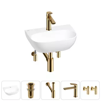 Маленькая раковина в туалет Wellsee WC Area 20212199R в наборе 5 в 1