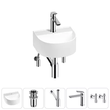 Маленькая раковина в туалет Wellsee WC Area 20212121R в наборе 5 в 1
