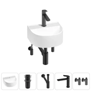Маленькая раковина в туалет Wellsee WC Area 20212122R в наборе 5 в 1
