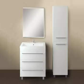 Мебель для ванной 1MarKa Соната 58Н с 3 ящиками, белый глянец