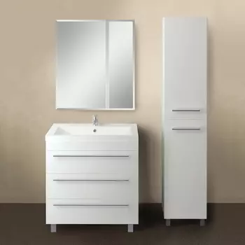 Мебель для ванной 1MarKa Соната 75Н с 3 ящиками, белый глянец