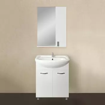 Мебель для ванной 1MarKa Вита 65Н с 2 дверцами, белый глянец