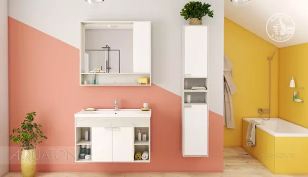 Мебель для ванной Акватон Флай 100 белый/дуб крафт